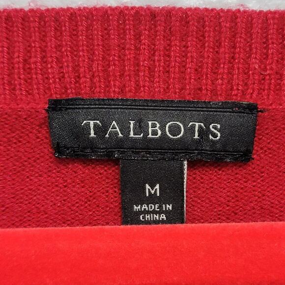 Talbots Lambswool Blend Sweater Metallic Polka Dot Scoop Neck Medium 543 - Picture 3 of 9